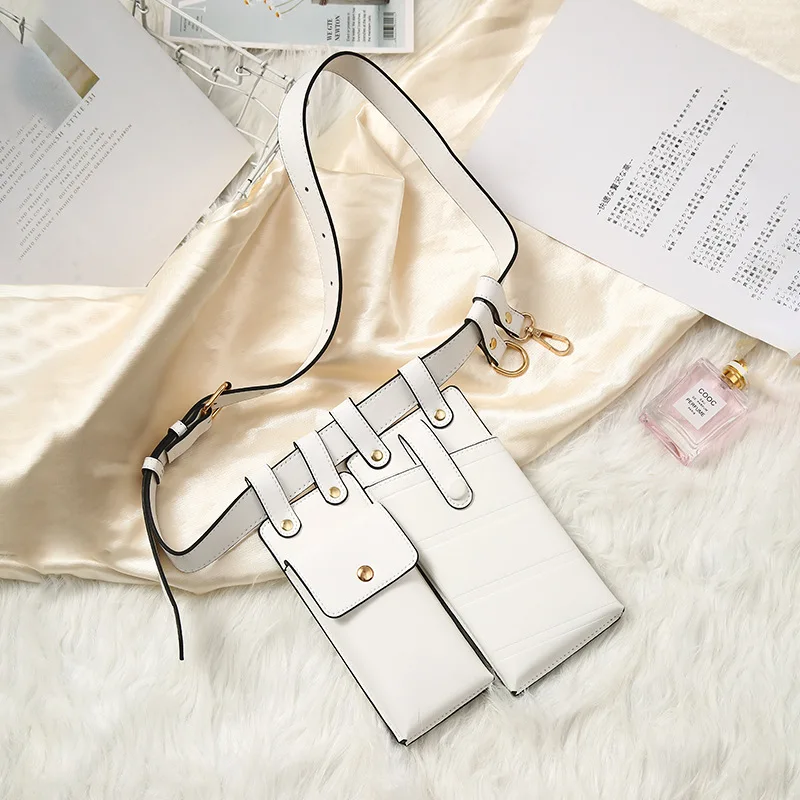 Fashion Women PU Leather Waist Belt Bag Girls Unique Small Women Chest Crossbody Mini Phone Bag