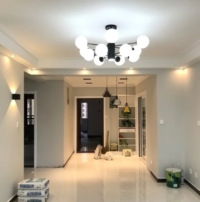 High Quality White Bubble Glass Ball Pendant Lamps LED Warm Light for Indoor Hotel Lighting Available for Wholesale