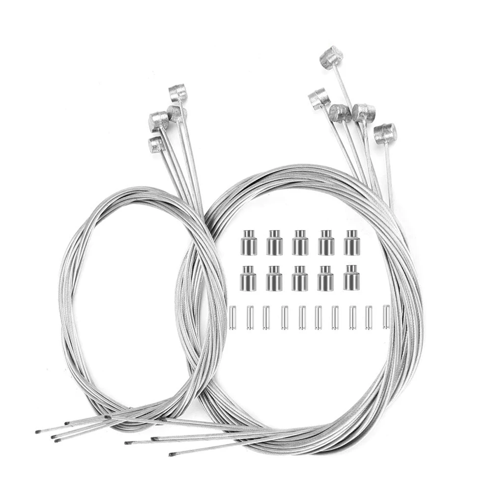 Оптовая продажа, профессиональный трос переключения передач и тормоза, внутренний Серебристый стальной кабель, титановый велосипедный кабельный ролик, дисковый тормоз