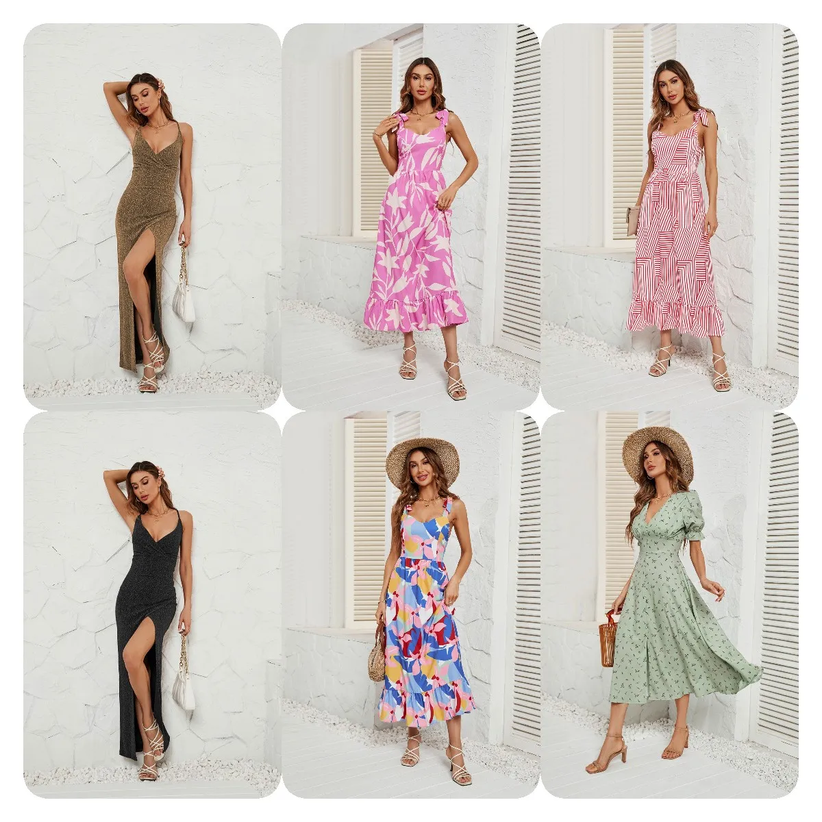 2024 Amazon cross-border foreign trade Europe station summer hot new dress female wholesale clearance sale