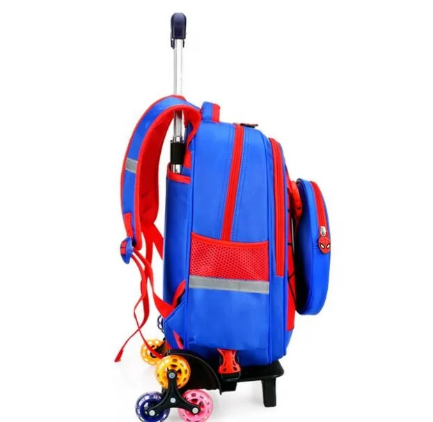 Amazon hot selling trolley bag printed with spiderman for school  boys kids