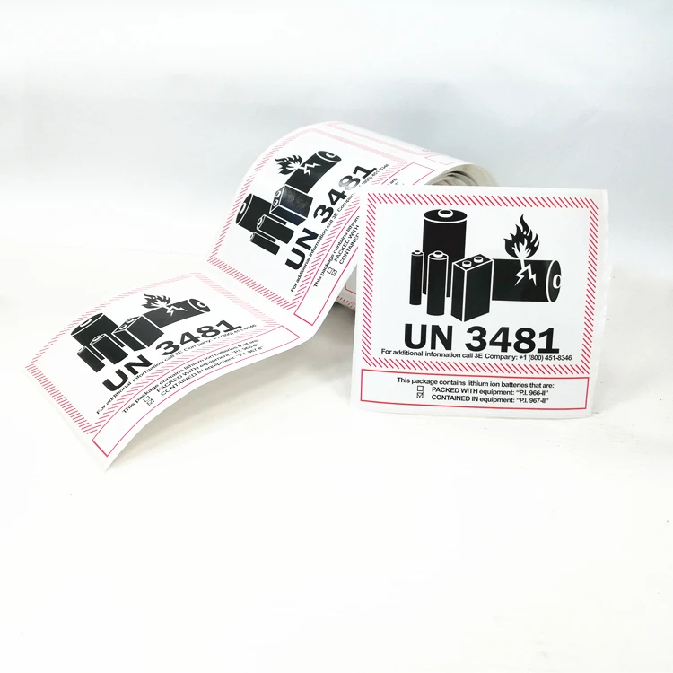 2024 High Quality Battery Transport Caution Warning Labels,Dangerous Goods Sign Sticker,FBA Shipping Label