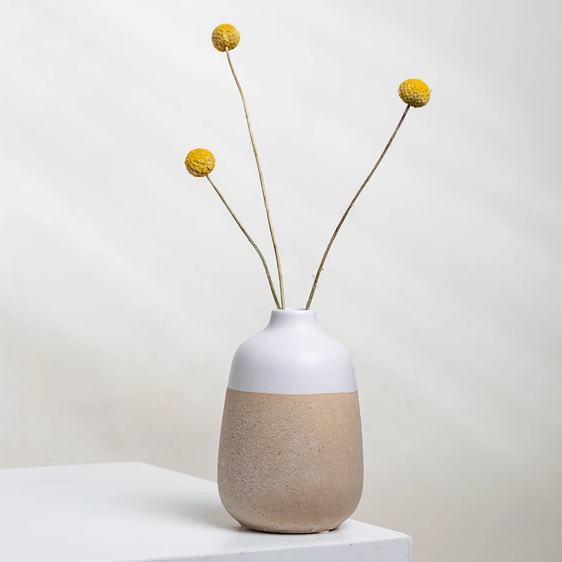 Yuanwang Wholesale Nordic Style Ceramic Flower Vase For Home Decor Desktop Matt Glaze Decorative Vases