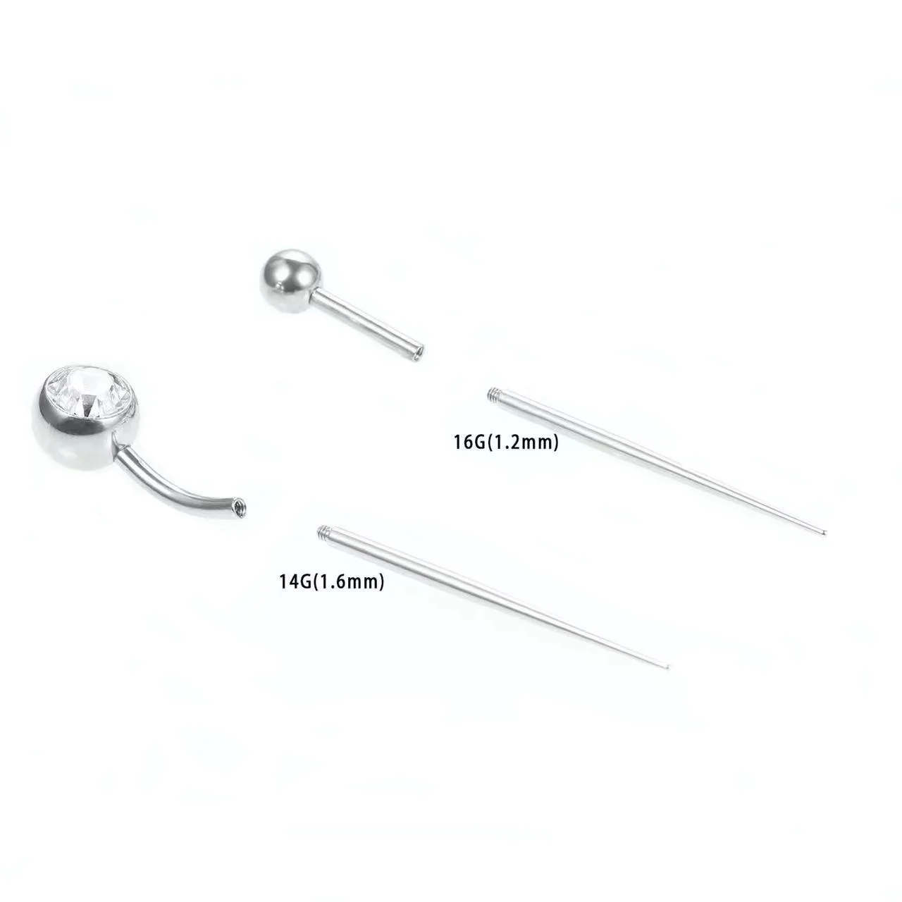 Professional Piercing Tools Ear Eyebrow Labret Lip Ring Disposable G23 External Thread Guide Needle Puncture Needle