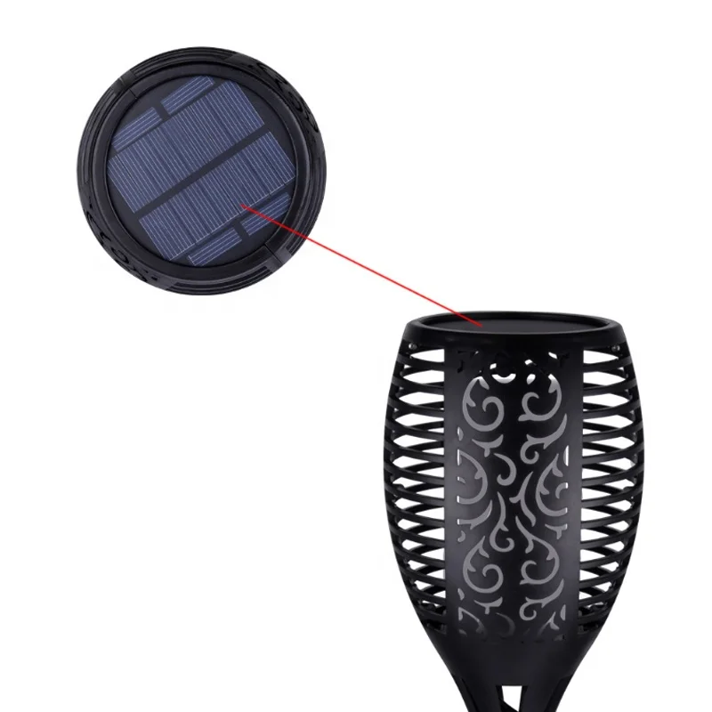 Tiki Garden Torch Solar Bamboo LED Black Plastic THOR Cheap Price Decorative Garden Led Solar Pathway Li Incandescent Bulb Torch