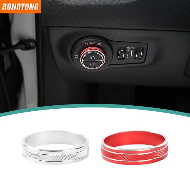 High-quality Car Inner Aluminium Alloy  Headlight Switch Decoration Cover Ring for Jeep Compass 2017+