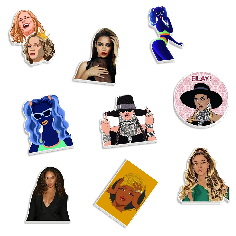 50pcs custom Singer Beyonce printed resin planar flat back for bow charms designer pendants
