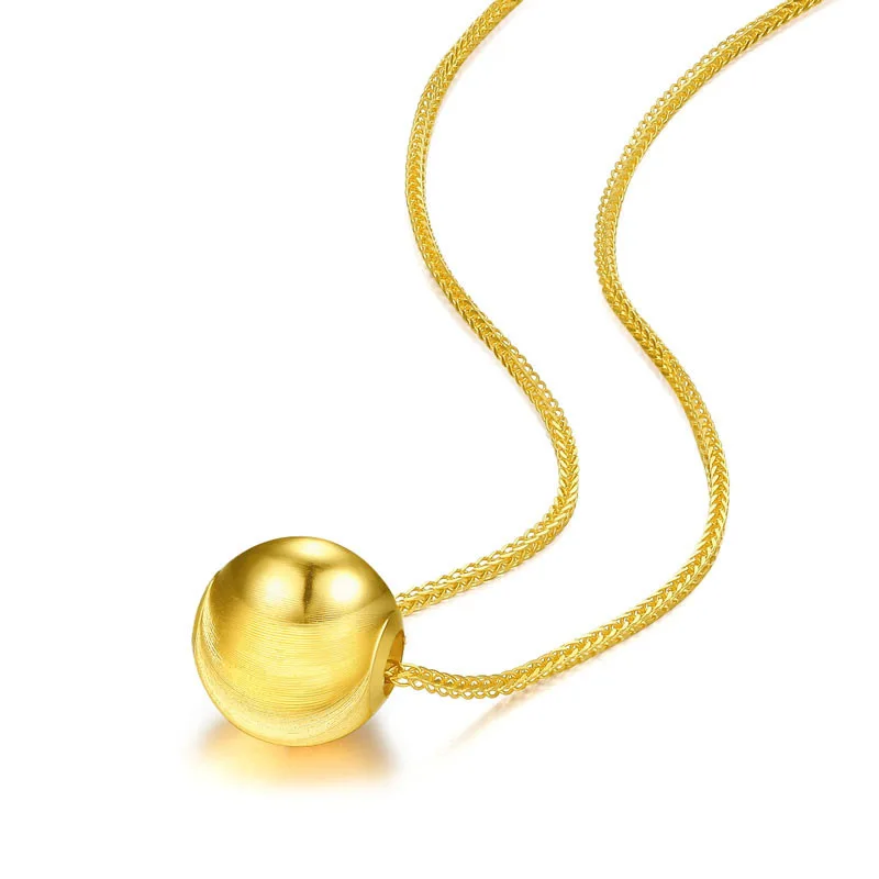 Luxury Fashion Solid Pure 24K Gold Charms Pendants 18K Yellow Gold Necklace Women Ladies Bridal Engagement Wedding Jewelry