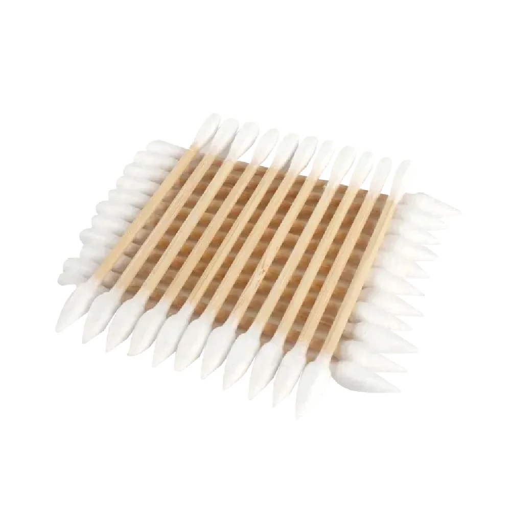 2024 whole sale 200 Pcs Medical Cotton Swab with Bamboo or Wooden Stick Cotton Bud in medical