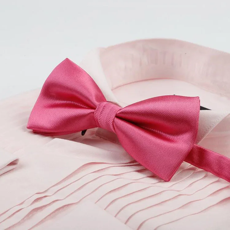 leisure nude color solid bow tie