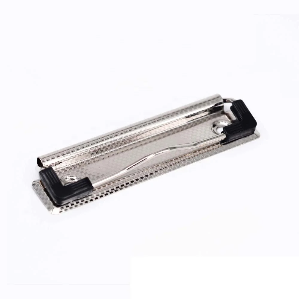 Office Stationery Board Clips With Hook plastic corner  Flat Metal Clipboard Clip