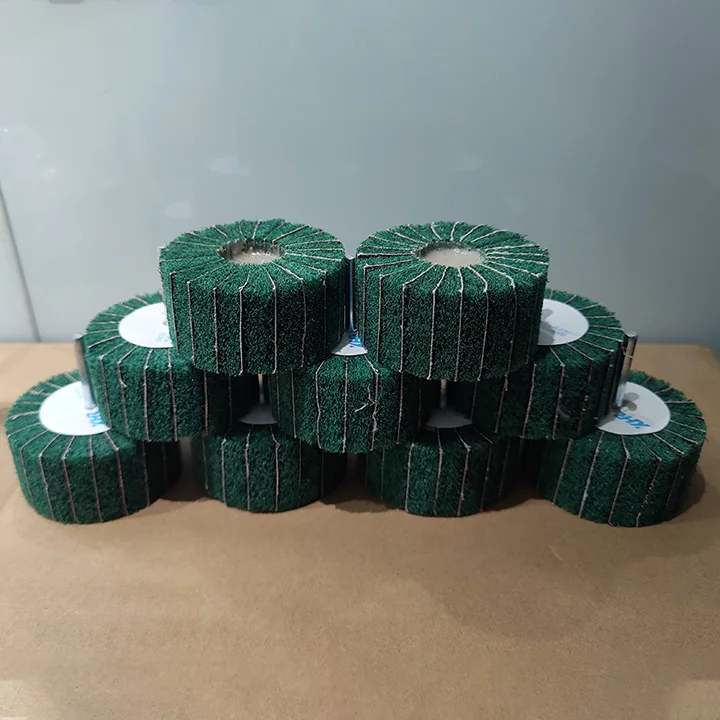 20mm-100mm Non Woven Flap Sanding Wheel 180# 6mm Shank Fiber Abrasive Scouring Pad Polishing Grinding Wheel for Metal 80x40mmx6