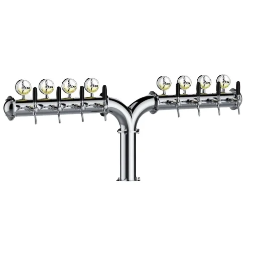 Factory directly wholesale 8 Taps Y shape Beer Tower Medallions custom stainless steel Beer machine Dispenser Tower for bar