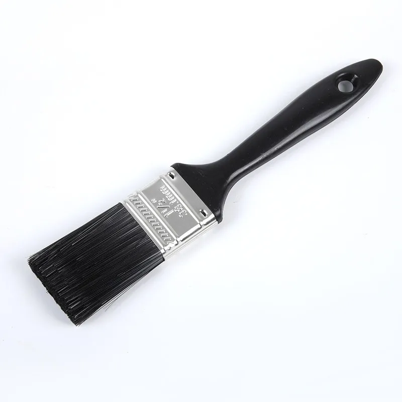 Manufacturers wholesale good quality natural nylon hair oil painting brushes black flat paint brush