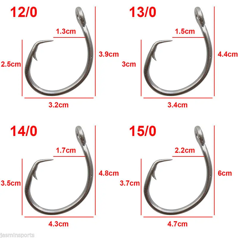 39960 Stainless Steel Fishing Hook Tuna Circle Bait Fishing Hook Big Game Bait Fishook