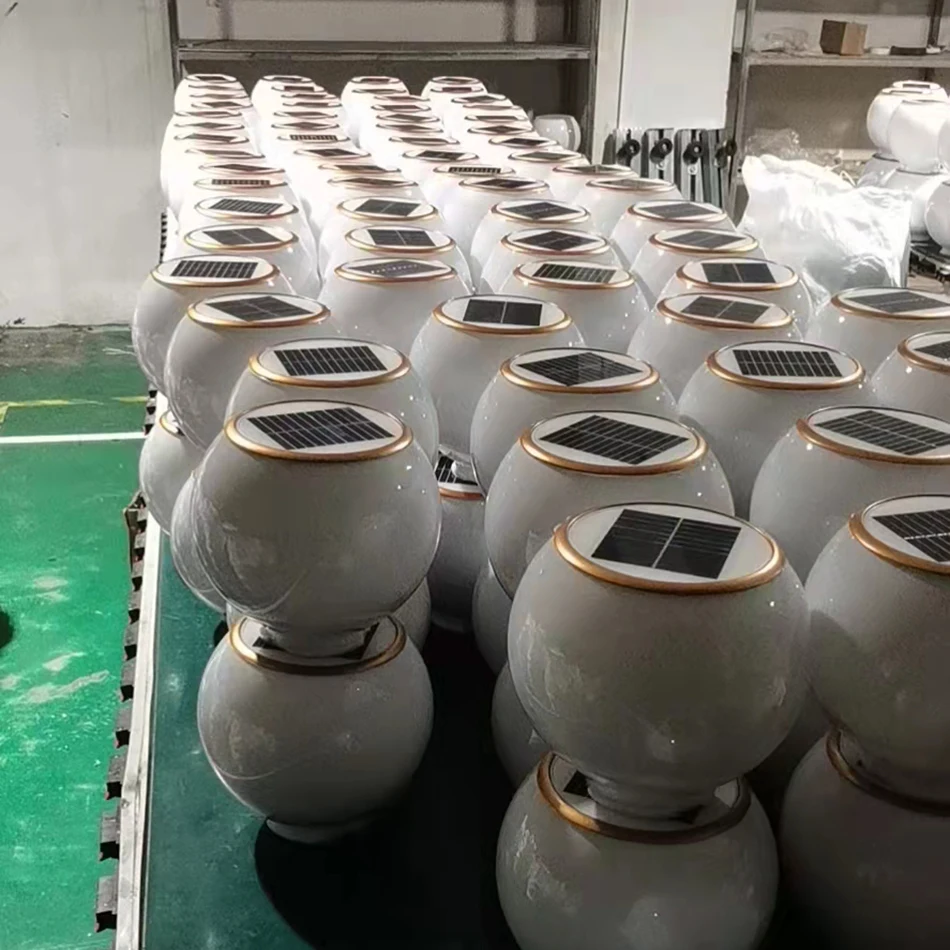 Outdoor Waterproof Ball LED Post light Round Garden lighting Solar Fence lights Factory Wholesale IP65 Pillar lamp