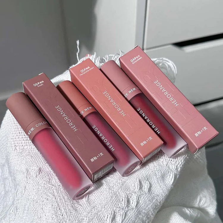 High Quality Herorange 3 Colors Matte Velvety Liquid Lipstick Set Waterproof Non-Stick Cup LIQUID VELVET MATTE LIPGLOSS SET