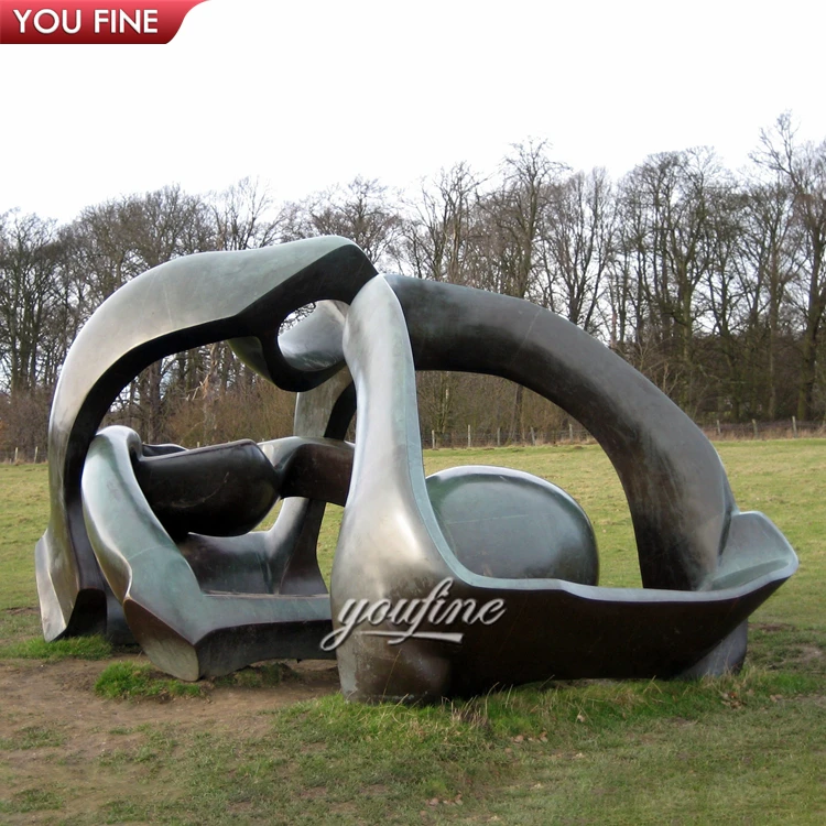 Outdoor Garden Large Henry Moore Bronze Hill Arches Statue