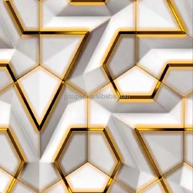 Modern PVC Three Dimensional Geometry Creative Self Adhesive Wallpaper KTV Restaurant Bedroom Background