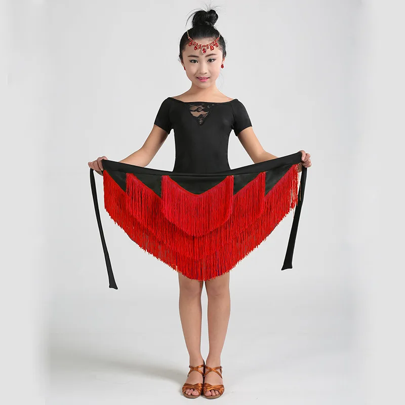 cheap jazz salsa rumba fringe tassel skirt for dance dress