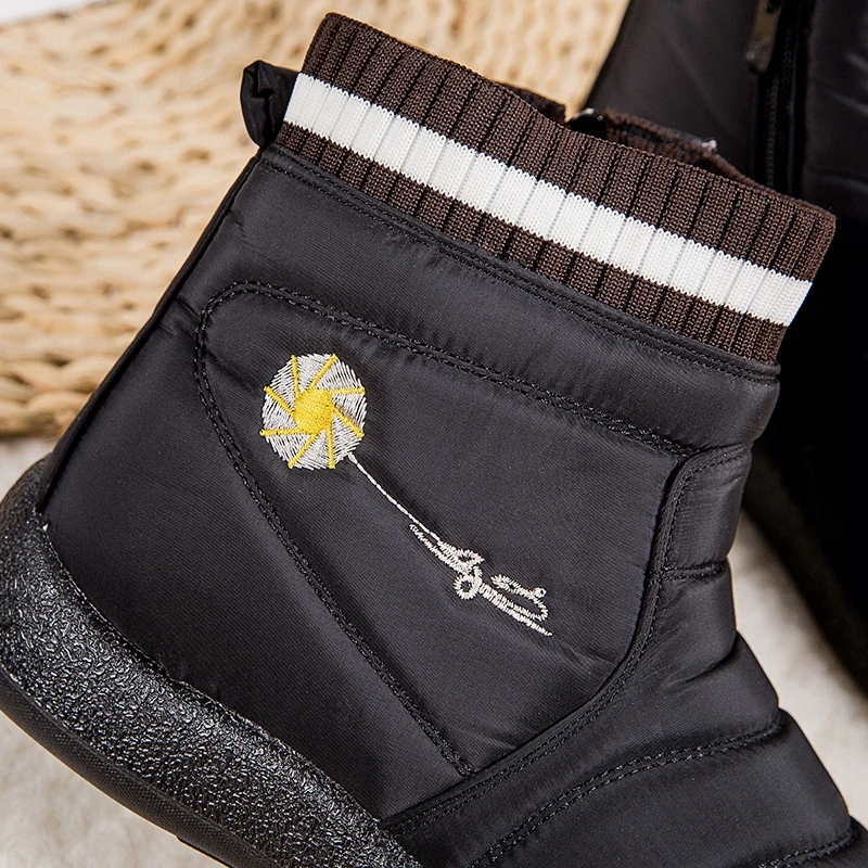 2020 Wholesale  Ladies Slip On Zip Up Red  Shoes Women Winter Boots Moon Girls Non Slip Rubber 42 43 Ankle Warm Footwear