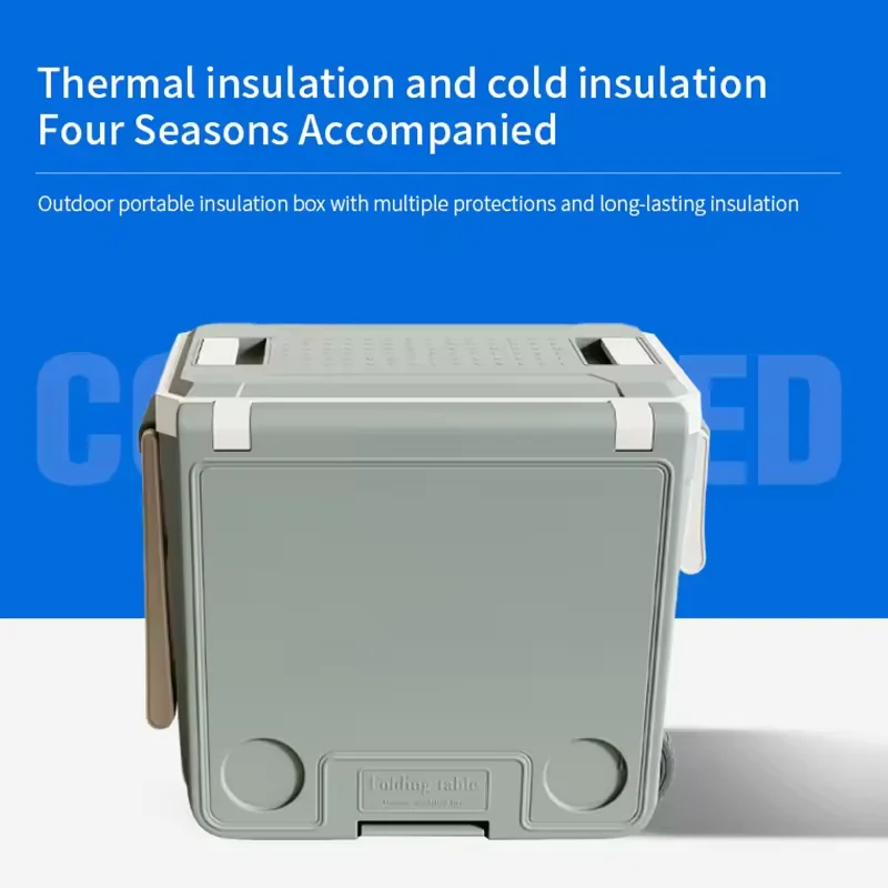 ROCKBROOK  32L Green Dark Blue PE PP Portable Mini Outdoor Luxury Ice Cooler Box With 1 Table And 2 Chair For Camping Travel