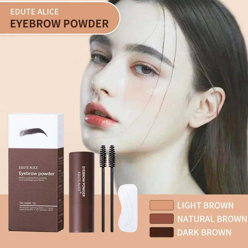 New Waterproof Eyebrow Stamp Shaping MakeupBrow Powder Natrual Eye Eyebrow Stick Hair Line Contour Brown Black 3 Color