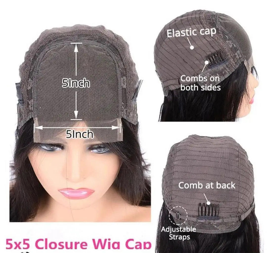 Ready To Ship 100% European Human Hair Ombre Brown Dyeing Bob Cut Silk Straight Transparent 5*5 Lace Closure Wigs For Women