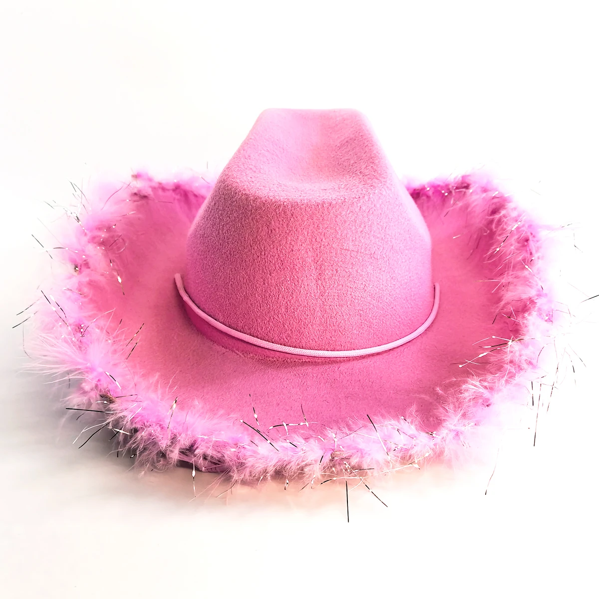 LED Light up Festival Halloween Christmas Party Cosplay Costume Cowboy Hat Feather Crown Cowboy Felt Shaped Hat Cowgirl Hat