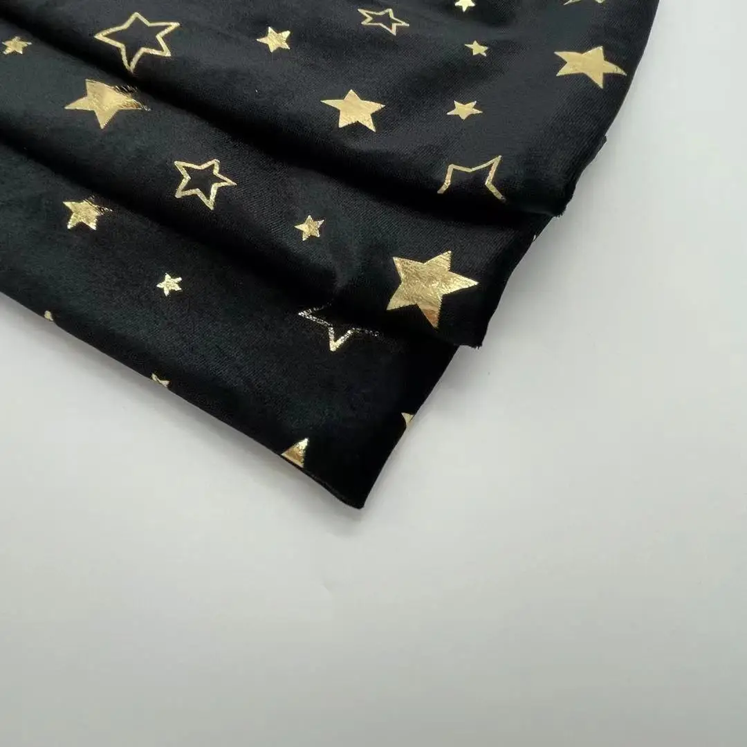 Корейский бархат из фольги с принтом бриллиантов для танцевальной одежды