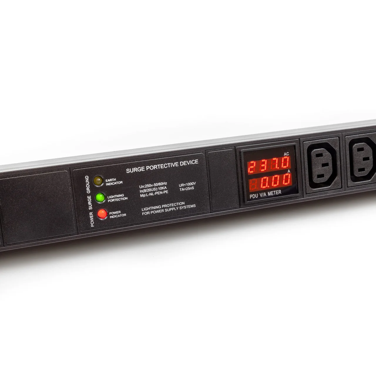 OEM 1U Universal  PDU 220V Rack Power Distribution Unit IEC C13 C19 32A PDU Industrial Plug