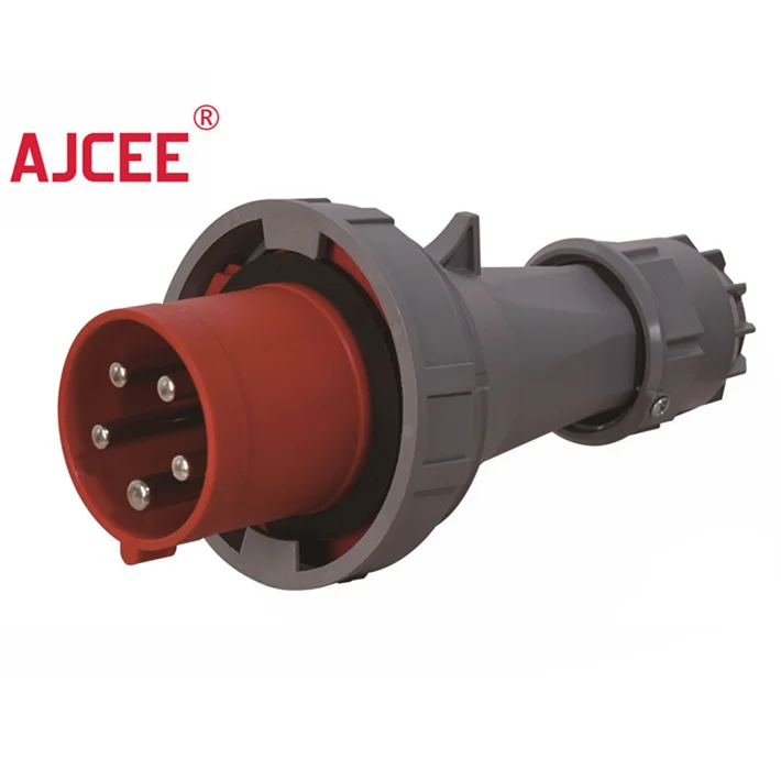 
NEW TYPE AJCEE ip67 125a waterproof industrial male electric plugs ground with CE CB 