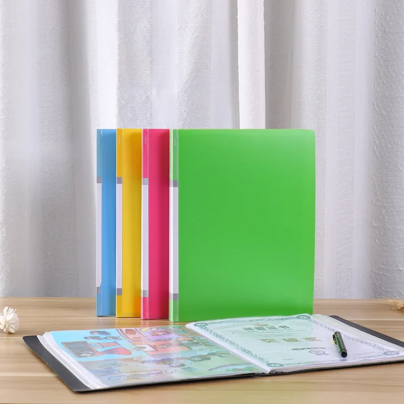 Factory A4 File PP Plastic Clear Book Document Storage Office Stationery Folder Display Book with Pockets