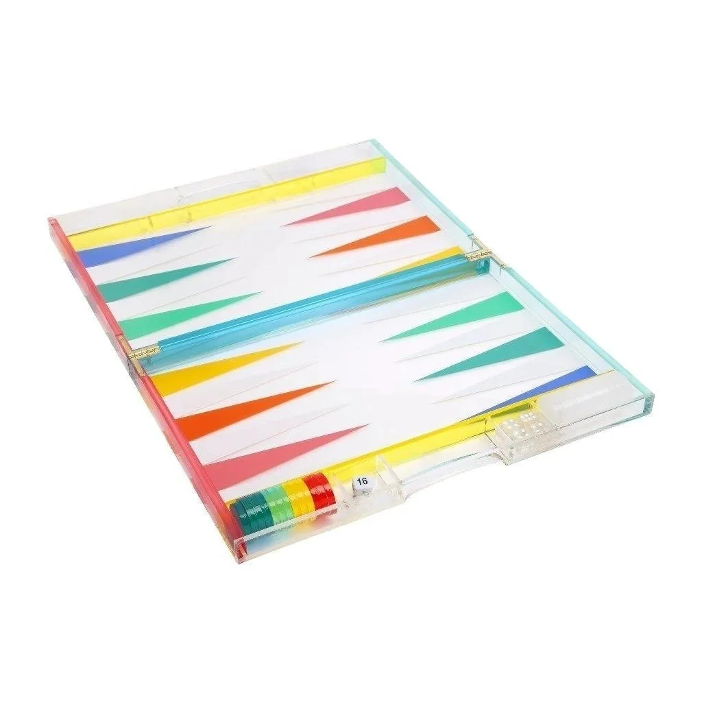 Customizable modern backgammon acrylic backgammon set for leisure and entertainment games