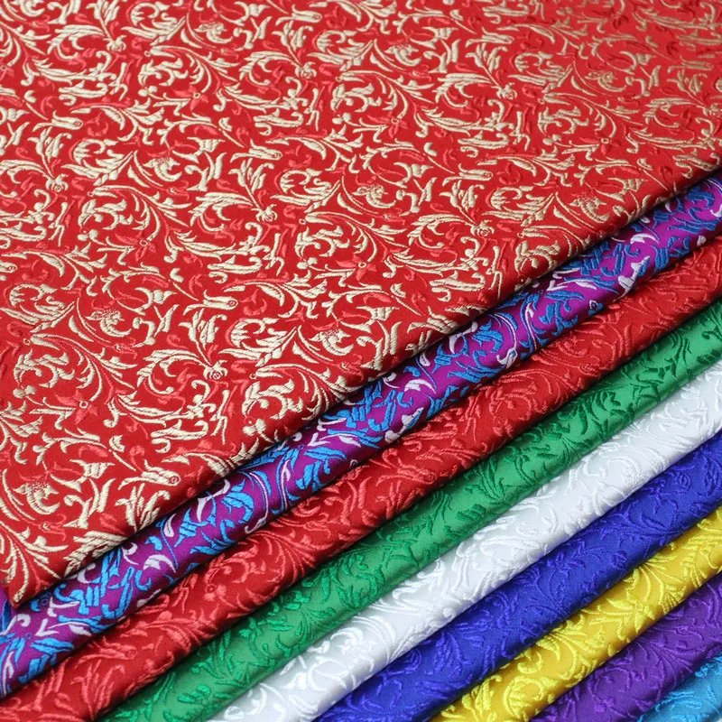 Wholesale satin costume materials Chinese brocade jacquard fabric for making cheongsam kimono