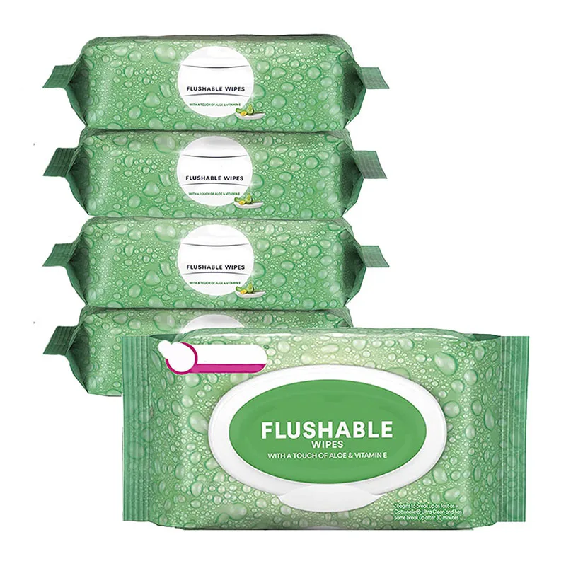 Wholesale custom size soft large capacity alcohol free OEM wet toilet wipes