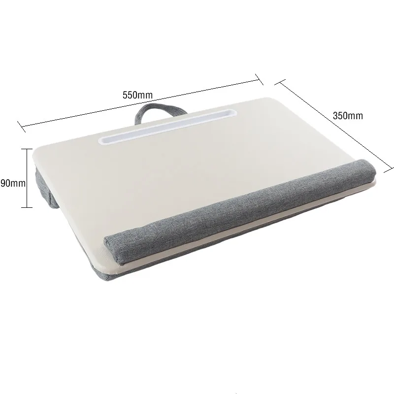 Portable bedside cushioned lap laptop desk holder anti-slip stable lap laptop desk with pillow cushion for home office