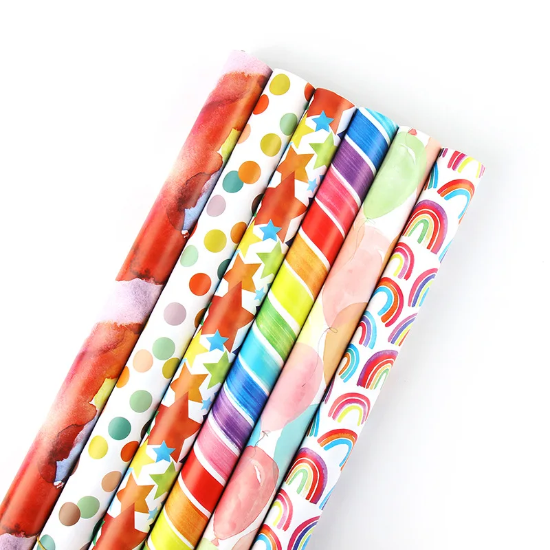 Custom Wrapping Paper Sheets Colorful Cartoon Packaging Wrapping Paper Gift Wrapping Paper Roll Custom Print