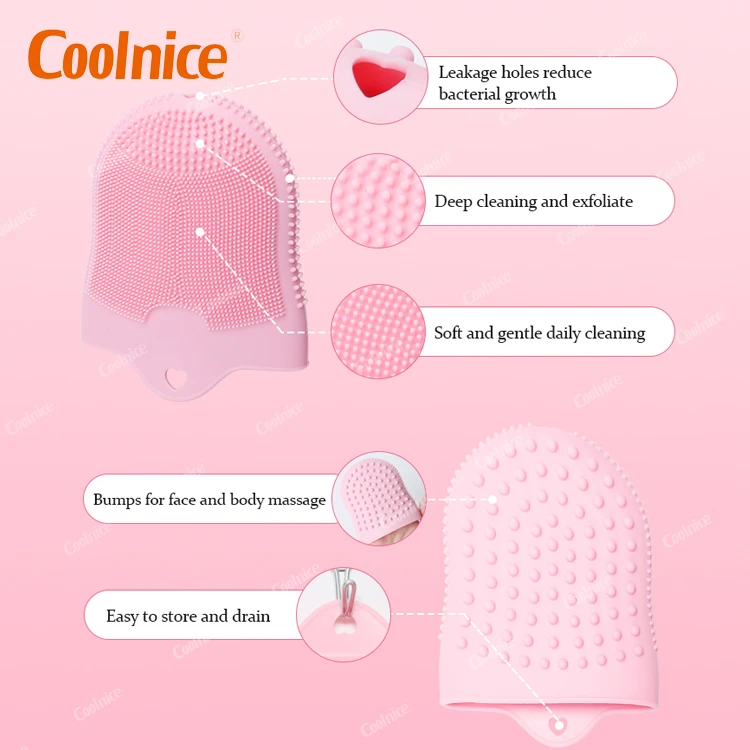 New Patent Silicone Facial Massage Cleaning Gloves Korean Exfoliating Mitts Face Body Exfoliating Gloves