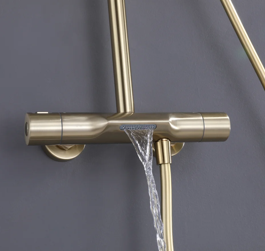 Wholesale Fashion Design High End Bathroom 3 Function Brass Constant Temperature Shower Faucet Sets