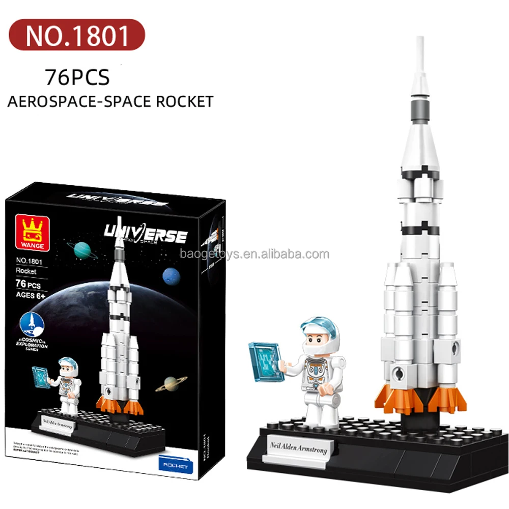 Wange plastic building block toys for kids rocket space station ship shuttle Launching Base