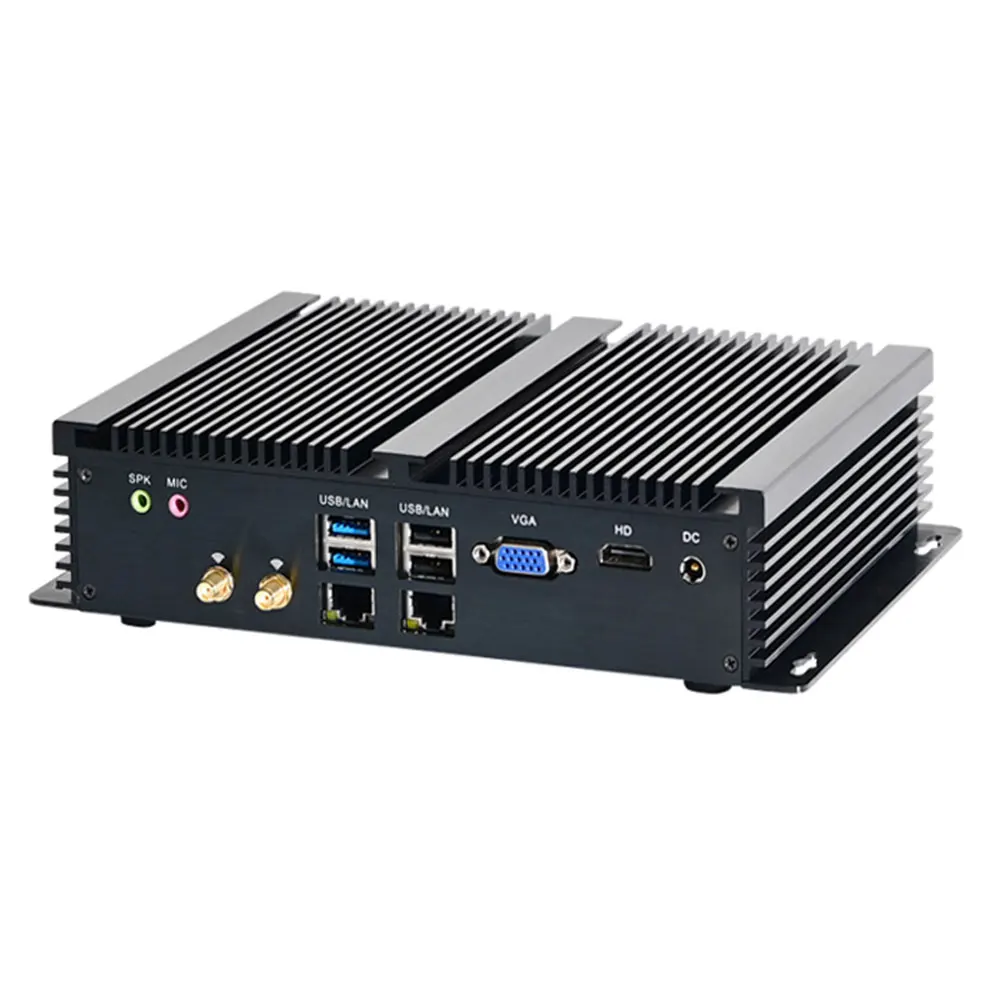 
Partaker Fanless Industrial Mini PC WIN 10 i7 6500U Dual Nic 6*COM RS232 RS422 RS485 Mini Computer HTPC 