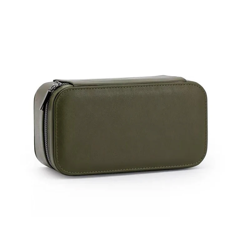 Two removable pu watch box strap zipper travel suede packaging box for watches and Jewelry Watch Jewelry Storage Case