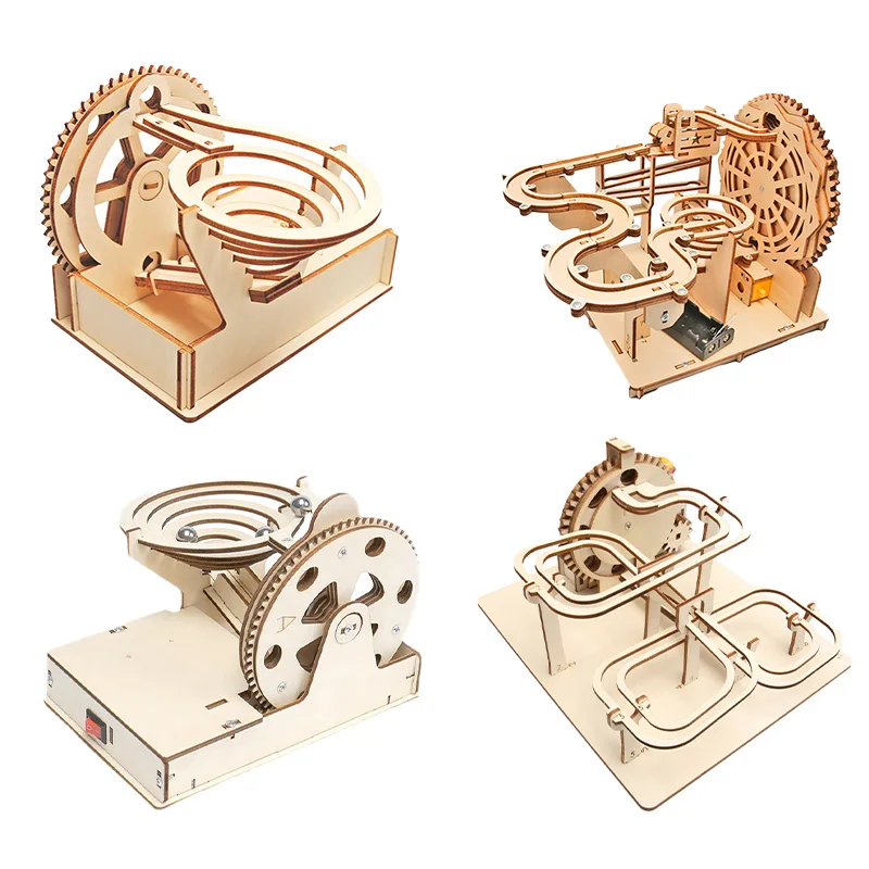 Wholesale Montessori Wooden Educational Toys 3D Wooden Puzzle Marble Run Toy Games for Kids