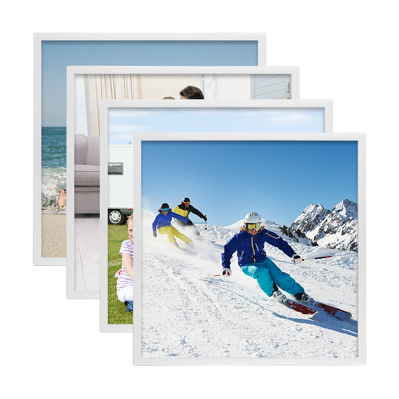 Square Photo Frame With Mat Black Poster Frames PVC Picture Frames For Wall Home Office Decor