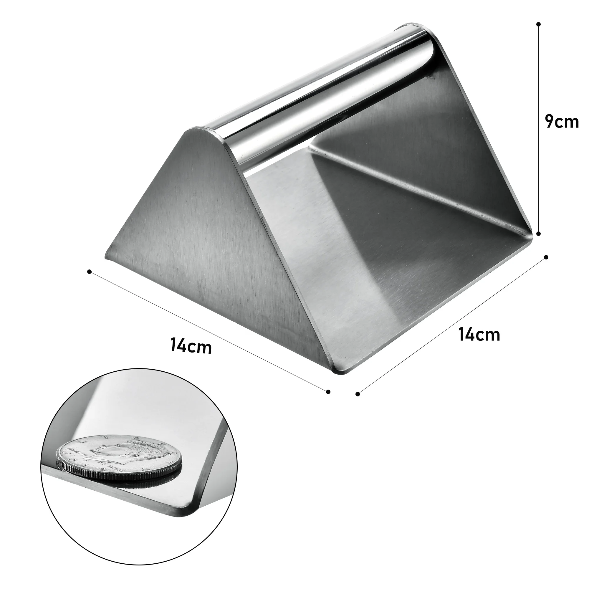 Food Safe Aluminum Alloy Burger Meat Patty Press with Detachable Soft Touch TPR Handle