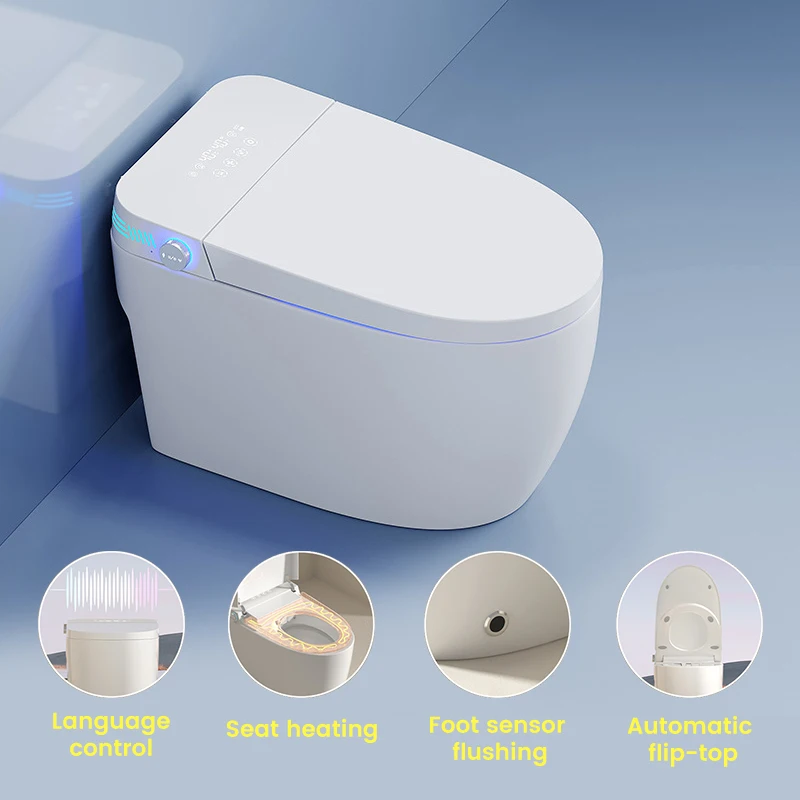 Modern induction flushing waterless seat ring heating one-piece smart toilet Hip washing