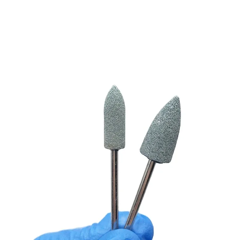 10Pcs Green Dental Mounted Stone Grinders Gravel Burs 2.35mm Green Stone For Contouring And Shaping Porcelain And Metals