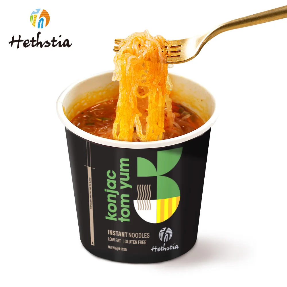 Low Fat Low Carb Southeast Asian Taste Healthy Soup Sauce Noodle Tom Yum Flavor Instant Cup Konjac Noodles