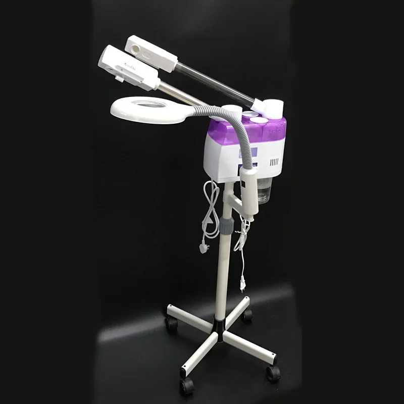 2 in 1 Facial Steamer with 5X Magnifying Lamp Ozone Nano Ionic Face Steamer hot Humidifier Vaporizer Aromatherapy Mist Steam